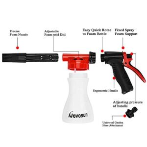 Car Wash Foam Gun, Adjustable Hose Wash Sprayer with Adjustment Ratio Dial Foam Blaster Fit - Foam Cannon Attaches to Any Garden Hose (with Wash Kit)