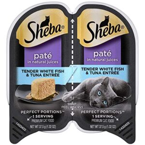 sheba perfect portions tender whitefish and tuna entree wet cat food, 2.64 oz., case of 24, 24 x 2.64 oz