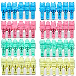 Foshine Clothespins 48pack Clothes Clips Cute Sturdy Cartoon cat Monkey Clothes pins Plastic Pegs Clothespin Laundry Windproof Clothespin Photo Paper Pegs Craft Clips Painting Display Pegs Kitchen