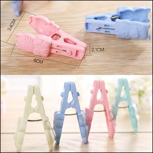 Foshine Clothespins 48pack Clothes Clips Cute Sturdy Cartoon cat Monkey Clothes pins Plastic Pegs Clothespin Laundry Windproof Clothespin Photo Paper Pegs Craft Clips Painting Display Pegs Kitchen