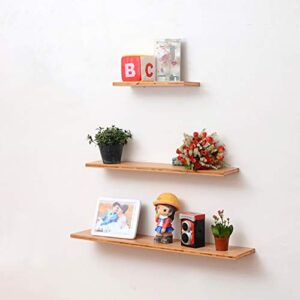 LIZI Racks Floating Shelf, Bamboo Floor, Bedroom/Living Room/Kitchen/Bathroom Wall-Mounted Storage Shelf, Multi-Size (Size : 40x18x3cm)