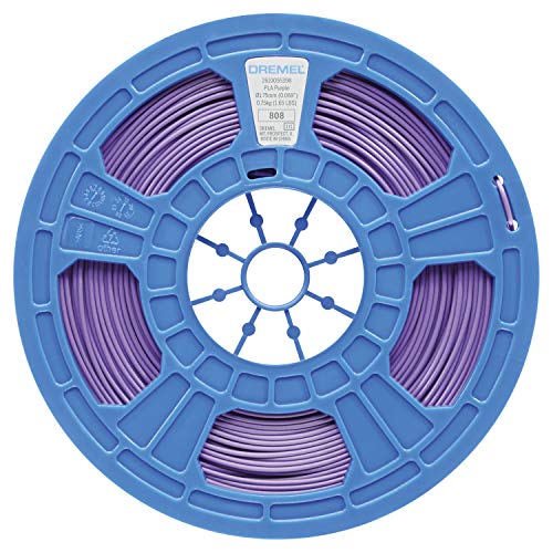 Dremel DigiLab PLA-PUR-01 3D Printer Filament, 1.75 mm Diameter, 0.75 kg Spool Weight, Color Purple, RFID Enabled, New Formula and 50 Percent More per Spool