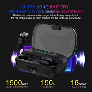 Wireless Earbuds Bluetooth Headset with Microphone Sports Headset Touch TWS Stereo Headset in-Ear Bluetooth 50H Playtime Charging Box, Sports, Exercise, Easy Pairing, Mobile Power(Q67)