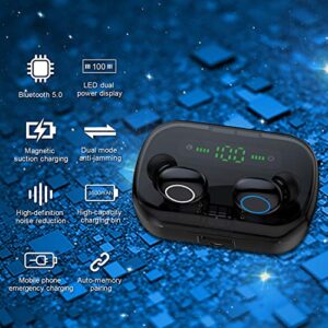 Wireless Earbuds Bluetooth Headset with Microphone Sports Headset Touch TWS Stereo Headset in-Ear Bluetooth 50H Playtime Charging Box, Sports, Exercise, Easy Pairing, Mobile Power(Q67)