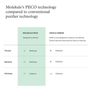 Molekule Air Mini - FDA-Cleared Medical Air Purifier with PECO Technology for Allergens, Pollutants, Viruses, Bacteria, and Mold, White