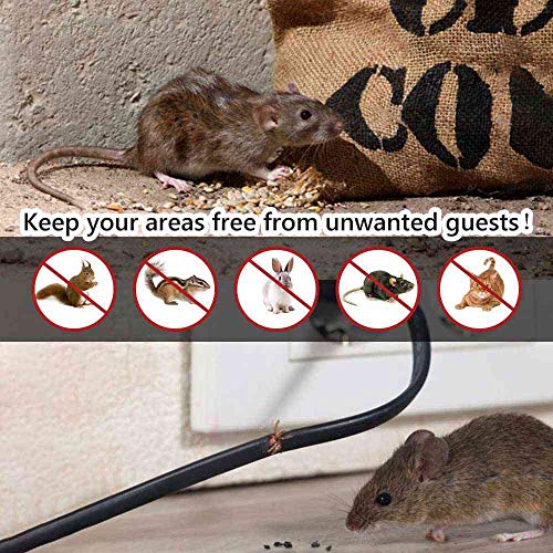 Angveirt Mice Repellent Battery Operated Ultrasonic Mouse Repellent RV Rodent Repellent for Car Engines Rat Deterrent Squirrel Repeller for House Indoor Home Defense Pest Control, 2 Pack