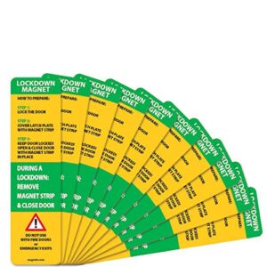 new and improved! magnetic strips for school lockdowns -durable 30mil magnetic strip (green, 50)
