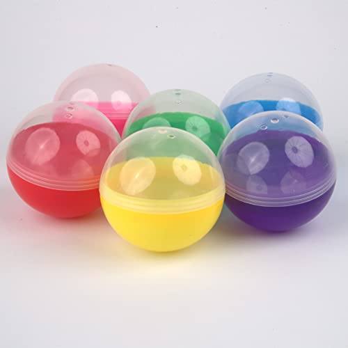 Vending Machine Capsules - 3.9 Inch Empty Plastic Capsules - 12 Pcs Clear-Colored Round Capsules - 100 mm Toy Capsules - Empty Capsule Balls for Prizes - Candy Hunt Containers - Bath Bombs Molds