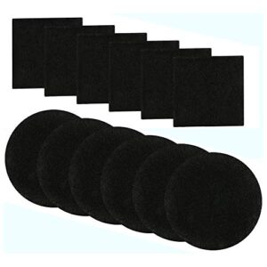 compost bin filters, 12 pcs, activated carbon filters for 1/1.3 gallon compost bin, kitchen compost pail filters, 6 round 6.5 inch and 6 square 4.65 inch diameter