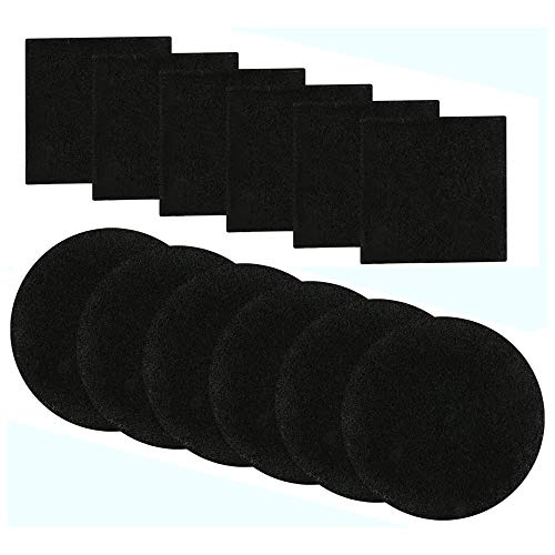 Compost Bin Filters, 12 Pcs, Activated Carbon Filters for 1/1.3 Gallon Compost Bin, Kitchen Compost Pail Filters, 6 Round 6.5 inch and 6 Square 4.65 inch Diameter