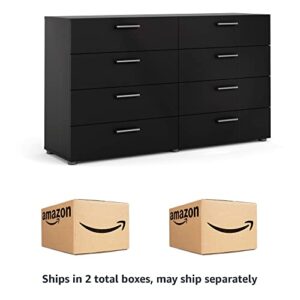 Tvilum 8 Drawer Double Dresser, 15.85" D x 55.12" W x 32.17" H, Black Matte