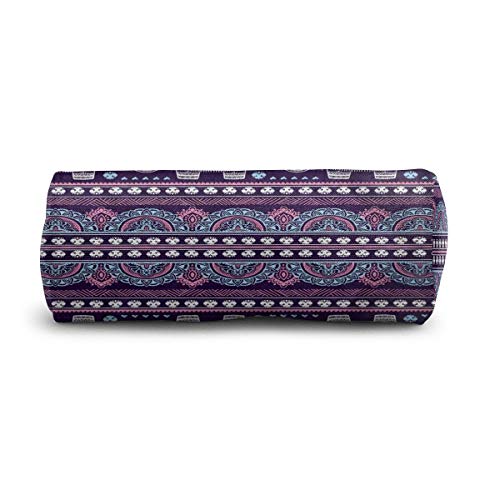 Aieefun Tribal Ethnic Elephant Cylinder Pencil Case Holder Zipper Large Capacity Pen Bag Pouch Stationery Cosmetic Makeup Bag