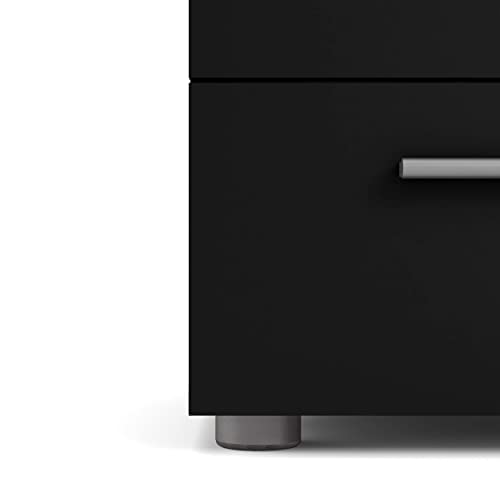 Tvilum 2 Drawer Bedroom Nightstand Nighstand, 15.75 in x 15.85 in x 16.65 in, Black