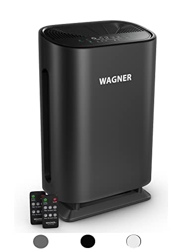 Wagner & Stern air purifier WA888 ozone free, HEPA-13 medical grade filter for large rooms. Removes air particles, dust, odors, smoke, VOC, pollen pet dander, etc. (Black)