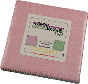 contempo color weave pearl 5x5 pack charm pack benartex
