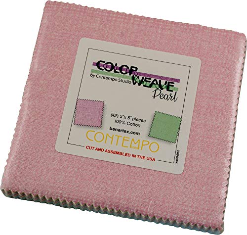 Contempo Color Weave Pearl 5x5 Pack Charm Pack Benartex