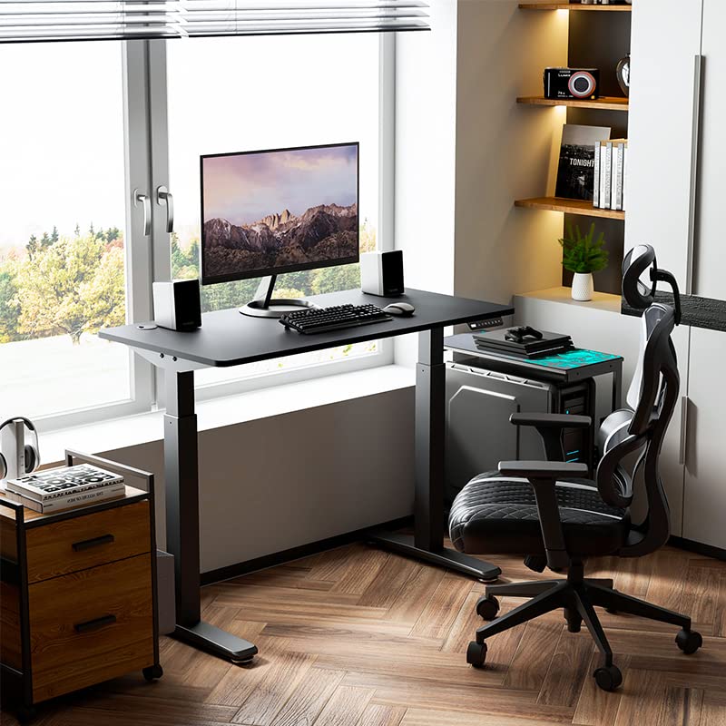 EUREKA ERGONOMIC Electric Standing Desk, Height Adjustable Computer Desk Dual Motors, Sit Stand Desk Home Office Desks with 47 x 24 Inches Whole Piece Desk Board, Ergonomic Memory Controller