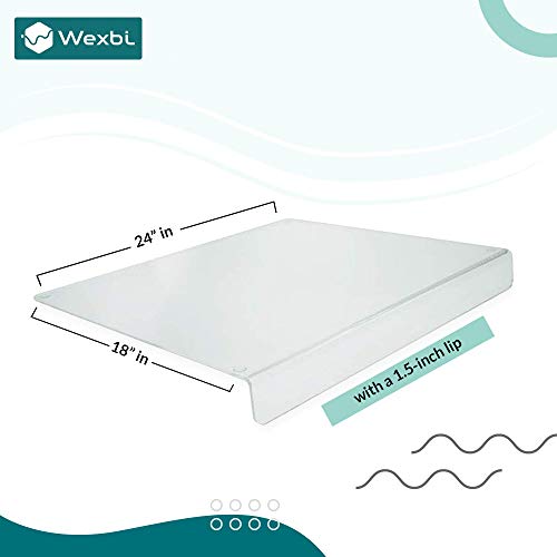 Acrylic Cutting Board for Kitchen with Lip, Non Slip cutting board (Clear Acrylic) by Wexbi, 24 x 18 inch