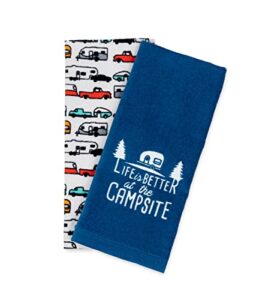 camco life is better at the campsite rv dish towel set - perfect for drying hands and dishes - includes a set of (2) towels - 27-inches x 16-1/2-inches (53301)