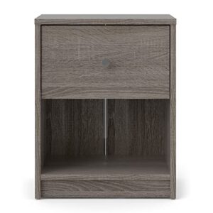 tvilum 1 drawer 1 shelf nightstand nighstand, 14.92 in x 11.85 in x 19.06 in, gray