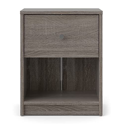 Tvilum 1 Drawer 1 Shelf Nightstand Nighstand, 14.92 in x 11.85 in x 19.06 in, Gray