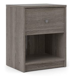 Tvilum 1 Drawer 1 Shelf Nightstand Nighstand, 14.92 in x 11.85 in x 19.06 in, Gray