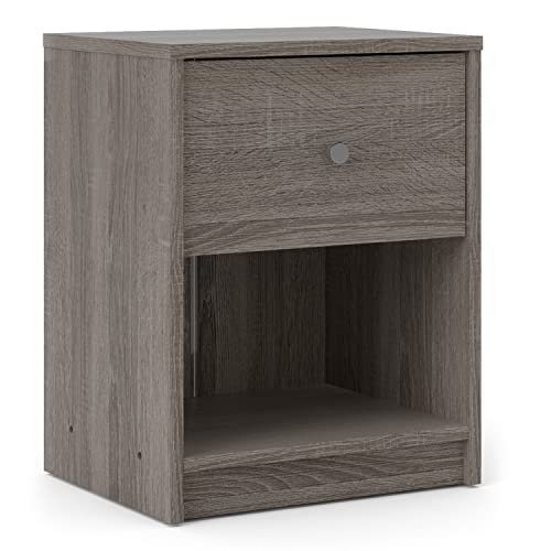 Tvilum 1 Drawer 1 Shelf Nightstand Nighstand, 14.92 in x 11.85 in x 19.06 in, Gray