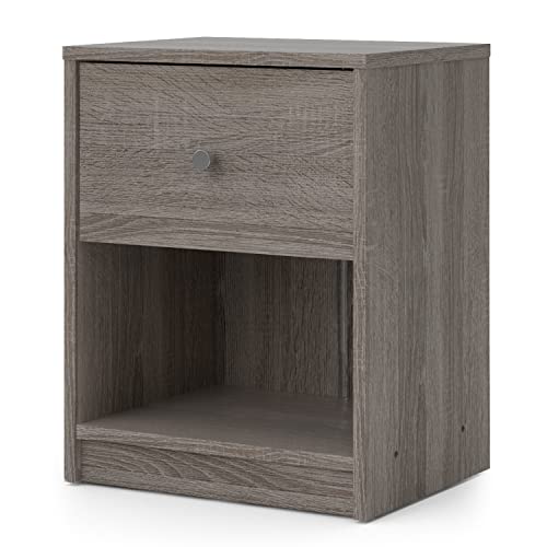 Tvilum 1 Drawer 1 Shelf Nightstand Nighstand, 14.92 in x 11.85 in x 19.06 in, Gray