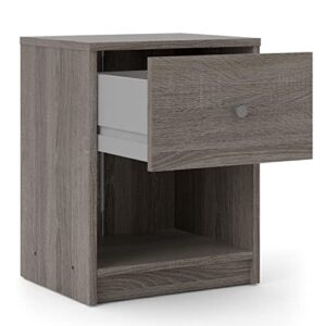 Tvilum 1 Drawer 1 Shelf Nightstand Nighstand, 14.92 in x 11.85 in x 19.06 in, Gray