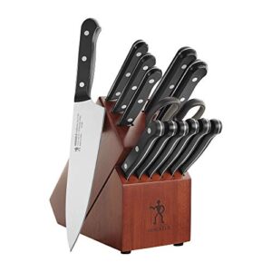 henckels everedge solution razor-sharp 14-piece knife set with block, german engineered knife informed by over 100 years of mastery