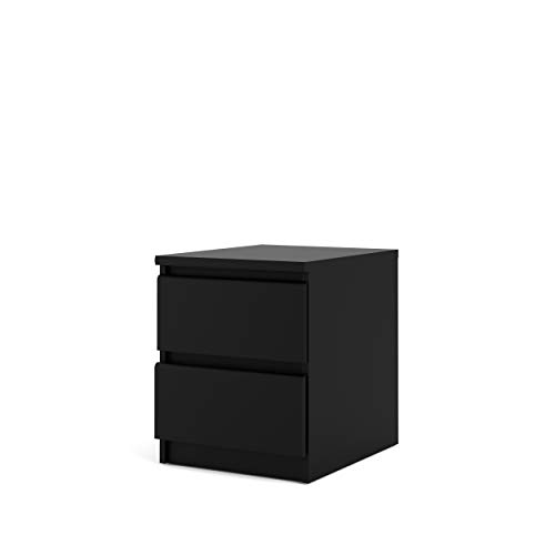 Tvilum 2 Drawer Bedroom Nightstand Nighstand, 19.69 in x 15.91 in x 19.49 in, Black