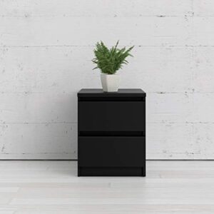 Tvilum 2 Drawer Bedroom Nightstand Nighstand, 19.69 in x 15.91 in x 19.49 in, Black