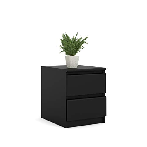 Tvilum 2 Drawer Bedroom Nightstand Nighstand, 19.69 in x 15.91 in x 19.49 in, Black