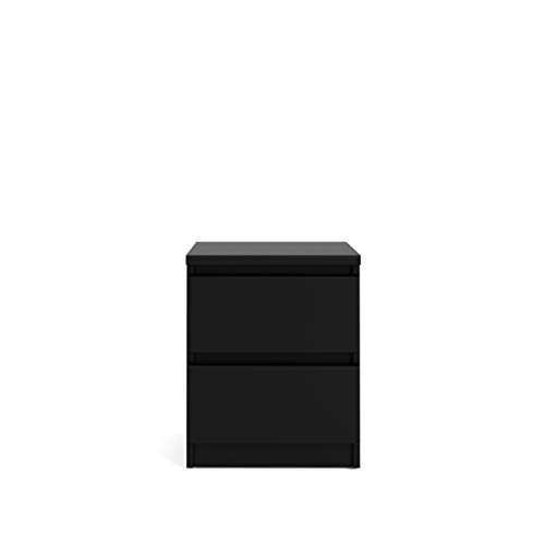 Tvilum 2 Drawer Bedroom Nightstand Nighstand, 19.69 in x 15.91 in x 19.49 in, Black