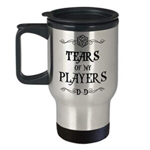 Dungeons and Dragons Travel Mug for Boyfriend Dungeon Master Gift for Men Tears of My Players Tea Cup Funny Gift for D&D Dnd DM Fan Gift for Women