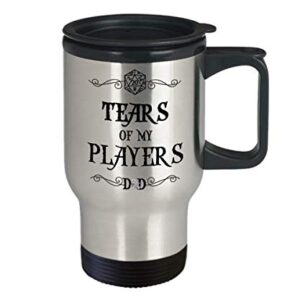 Dungeons and Dragons Travel Mug for Boyfriend Dungeon Master Gift for Men Tears of My Players Tea Cup Funny Gift for D&D Dnd DM Fan Gift for Women