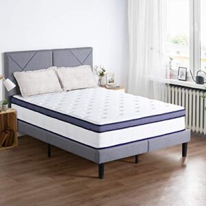 primasleep 12 inch euro top spring mattress,white and navy, king