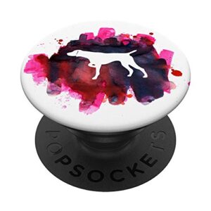 german shorthair pointer watercolor pink white popsockets popgrip: swappable grip for phones & tablets