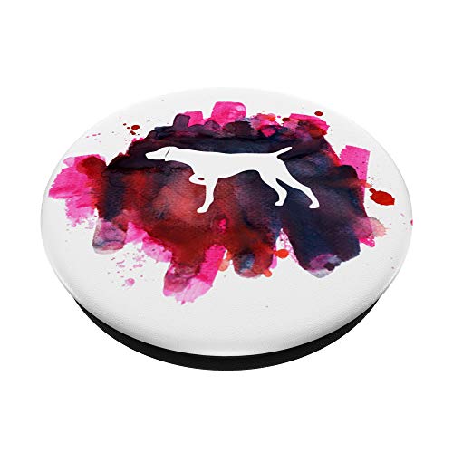 German Shorthair Pointer watercolor pink white PopSockets PopGrip: Swappable Grip for Phones & Tablets
