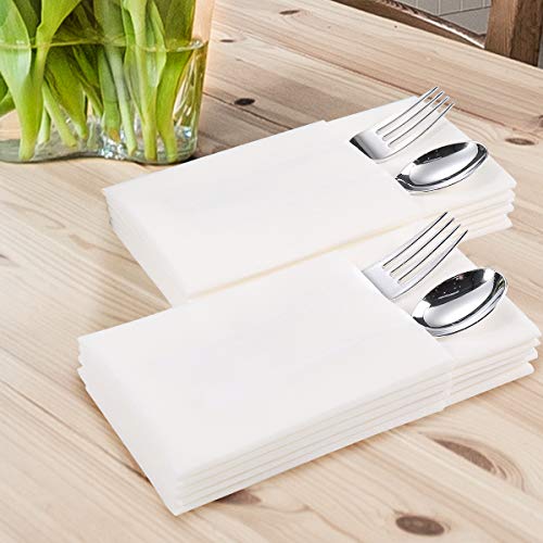 200 Pack Disposable Guest Towels Soft and Absorbent Linen-Feel Paper Hand Towels Decorative Bathroom Hand Napkins for Kitchen, Parties, Weddings, Dinners,White