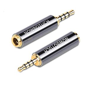 nowbotuch 2.5mm male to 3.5mm female adapter(2 pack), 3.5mm female to 2.5mm male audio adapter converter headphone earphone headset 2.5mm to 3.5mm 3 ring jack stereo or mono (2.5male to 3.5female)