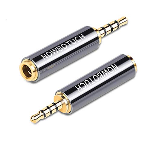 NOWBOTUCH 2.5mm Male to 3.5mm Female Adapter(2 Pack), 3.5mm Female to 2.5mm Male Audio Adapter Converter Headphone Earphone Headset 2.5mm to 3.5mm 3 Ring Jack Stereo or Mono (2.5Male to 3.5Female)