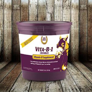 horse health vita b-1 crumbles supplement for horses, supports optimal muscle activity and metabolism for performance, 3 pounds, 48 day supply