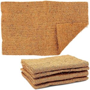 farmlyn creek 4-pack coco fiber substrate mats for small pets, natural coir (12x20 in)
