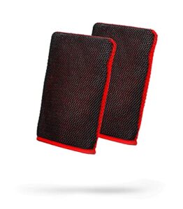 adam's clay mitt (2 pack) - medium grade clay bar infused mitt | car detailing glove quickly removes debris from your paint, glass, wheels, & more