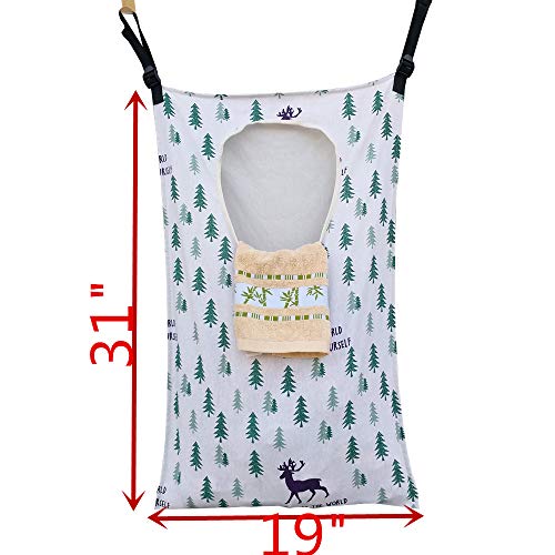 Amlrt Adjustable Door-Hanging Laundry Hamper with Stainless Steel Hooks , Hanging Laundry Bag