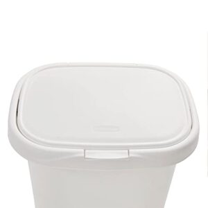 Rubbermaid 13.25 Gallon Rectangular Spring-Top Lid Kitchen Wastebasket Trash Can for Tall Trashbags, White (3-Pack)