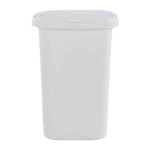 Rubbermaid 13.25 Gallon Rectangular Spring-Top Lid Kitchen Wastebasket Trash Can for Tall Trashbags, White (3-Pack)