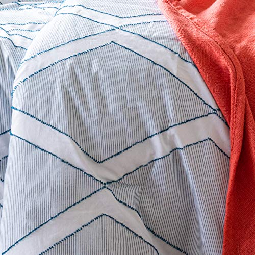 Refinery29 | Mercer Bedding Collection | Modern Reversible Luxury Ultra Soft Comforter, All Season Premium 4 Piece Set, Design for Home Hotel Décor (King, Blue)