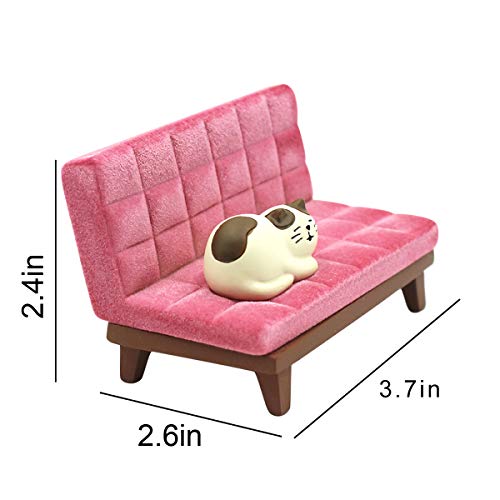 MAYIWO Cute Cat Cellphone Stand Resin Miniature Coach Shaped Desk Phone Holder Mount for Girls Smartphones